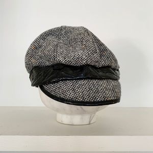 Wool and Leather Newsboy cap